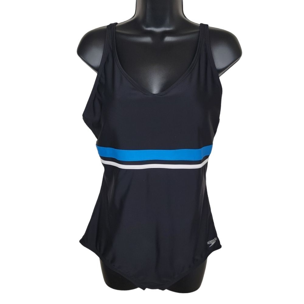 Speedo striped black one-piece swimsuit Size XL